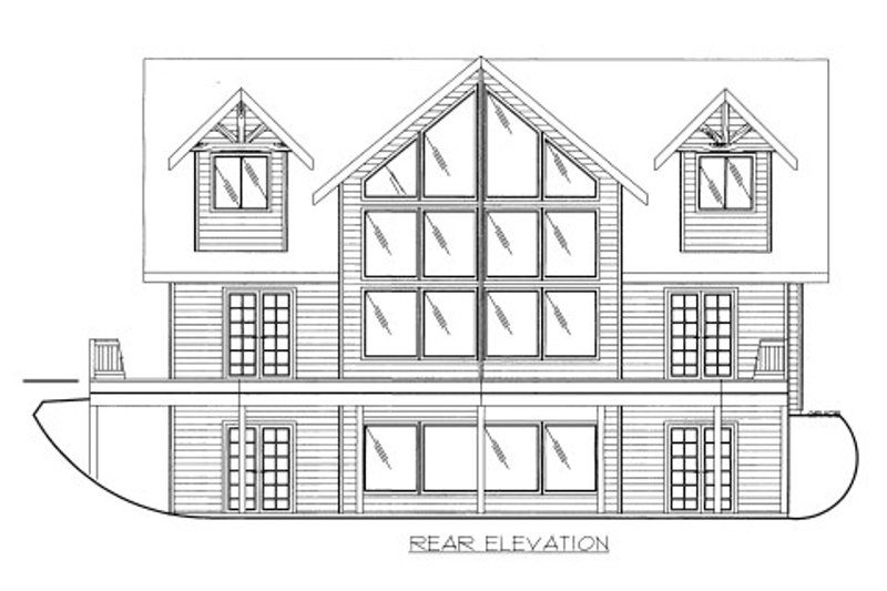 Home Plan - Exterior - Rear Elevation for Cabin House Plan #117-773 - 3 bed, 2.5 bath