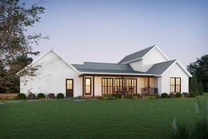 Exterior - Rear Elevation for Farmhouse House Plan #48-1077 - 4 bed, 3 bath