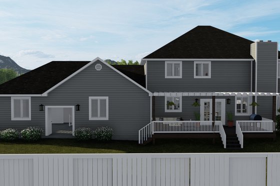 Exterior - Rear Elevation 2 for Traditional House Plan #1060-8 - 5 bed, 4 bath