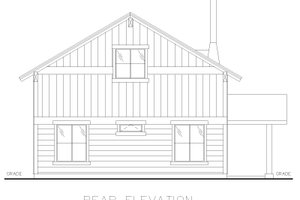 Exterior - Rear Elevation for Contemporary House Plan #117-915 - 2 bed, 1 bath