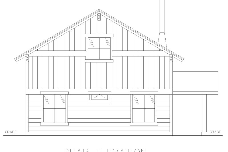 Home Plan - Exterior - Rear Elevation for Contemporary House Plan #117-915 - 2 bed, 1 bath