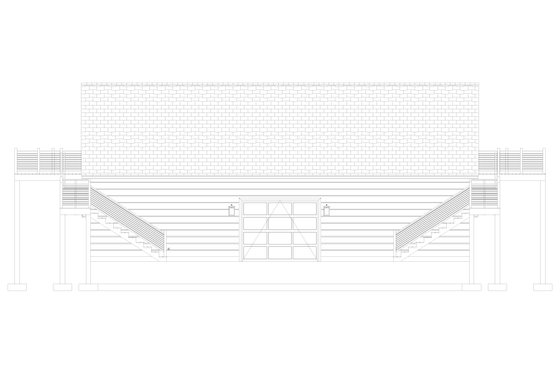 Exterior - Rear Elevation 1 for Traditional House Plan #1060-490, 0 bath