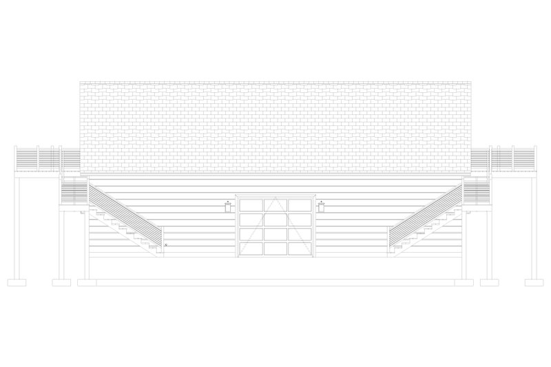 House Blueprint - Exterior - Rear Elevation 1 for Traditional House Plan #1060-490, 0 bath