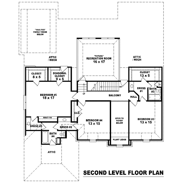 European Floor Plan - Upper Floor Plan #81-1585