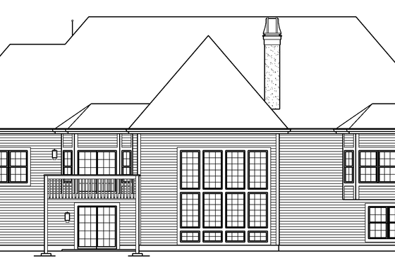 Exterior - Rear Elevation House Plan #57-580 - 3 bed, 2.5 bath