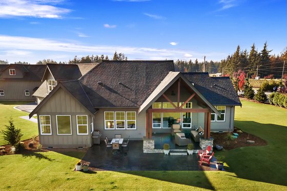 Exterior - Rear Elevation for Craftsman House Plan #1070-15 - 3 bed, 2.5 bath