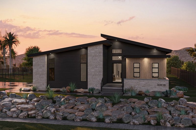 House Blueprint - Modern Exterior - Front Elevation Plan #455-560