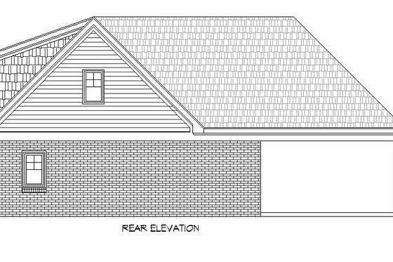 Exterior - Rear Elevation for Country House Plan #932-263 - 3 bed, 2.5 bath