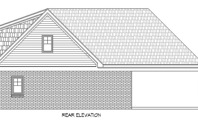Architectural House Design - Exterior - Rear Elevation for Country House Plan #932-263 - 3 bed, 2.5 bath