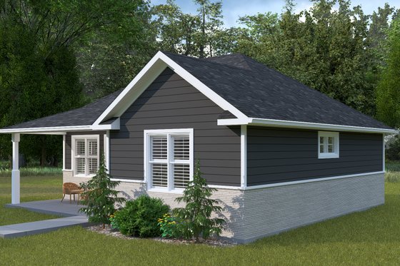 Exterior - Front Elevation 4 for Craftsman House Plan #1060-341 - 2 bed, 1 bath