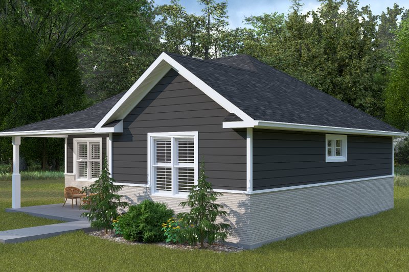 Architectural House Design - Exterior - Front Elevation 4 for Craftsman House Plan #1060-341 - 2 bed, 1 bath