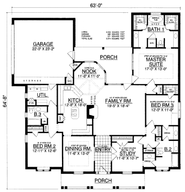 Country Floor Plan - Main Floor Plan #40-427