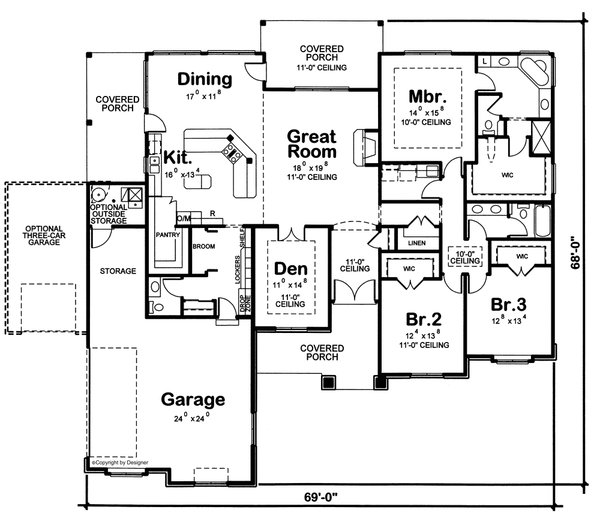 European Floor Plan - Main Floor Plan #20-2128