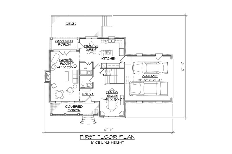 Architectural House Design - Floor Plan - Main Floor for Traditional House Plan #1054-55 - 3 bed, 2.5 bath