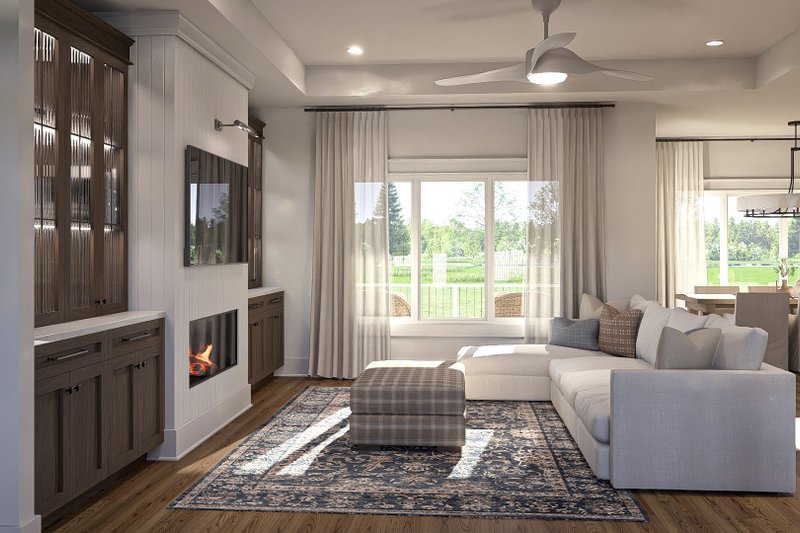 Home Plan - Interior - Family Room for Farmhouse House Plan #455-276 - 3 bed, 2 bath