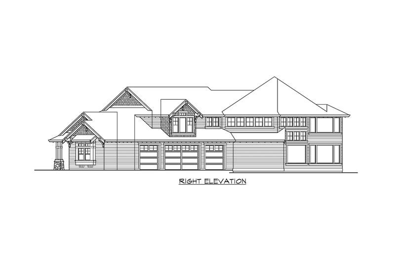 Dream House Plan - Exterior - Other Elevation 3 for Craftsman House Plan #132-166 - 5 bed, 4.5 bath