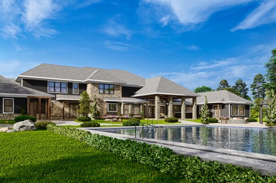 Exterior - Front Elevation 6 for European House Plan #54-586 - 7 bed, 7 bath