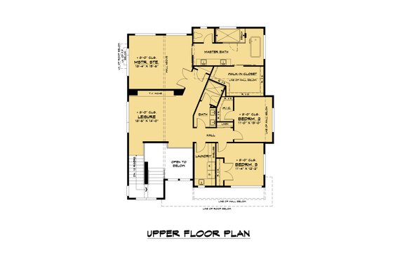 Floor Plan - Upper Floor for Contemporary House Plan #1066-155 - 4 bed, 4 bath