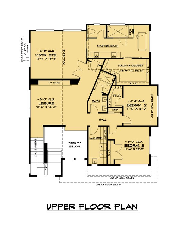 House Plan Design - Contemporary Floor Plan - Upper Floor Plan #1066-155