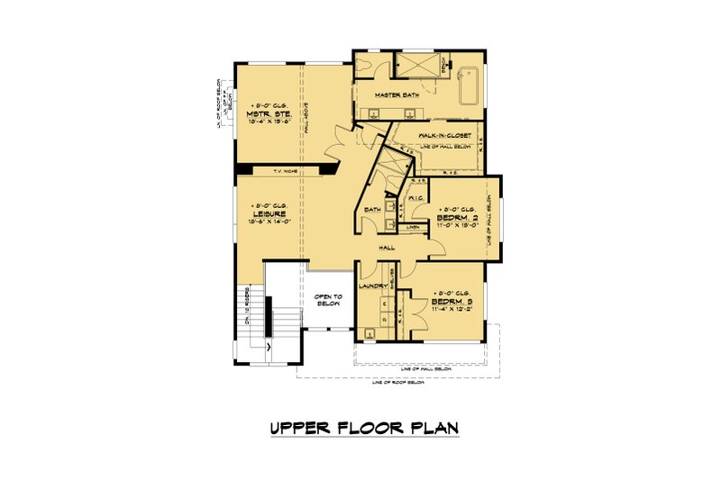 House Blueprint - Floor Plan - Upper Floor for Contemporary House Plan #1066-155 - 4 bed, 4 bath