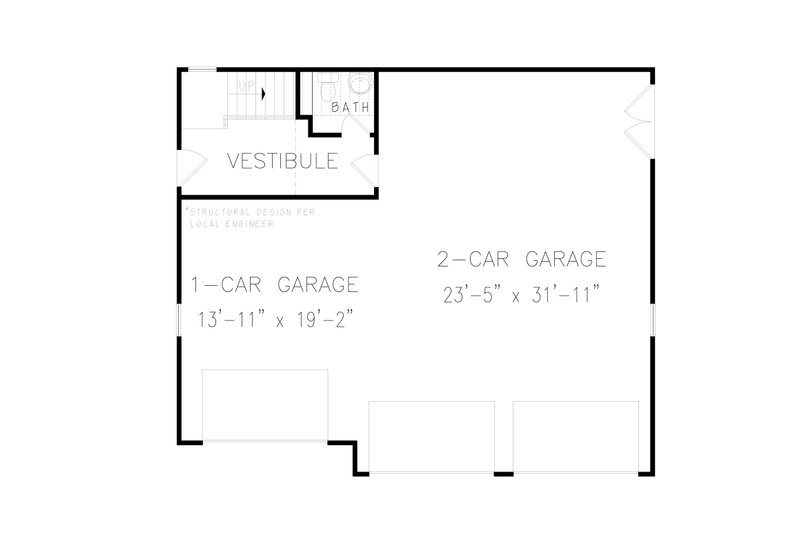 House Plan Design - Floor Plan - Main Floor for Craftsman House Plan #54-509, 0.5 bath