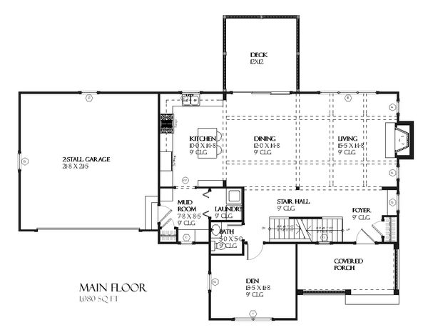 Farmhouse Floor Plan - Main Floor Plan #901-72