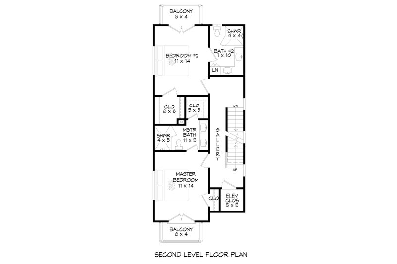 Home Plan - Floor Plan - Upper Floor for Beach House Plan #932-1163 - 3 bed, 3.5 bath