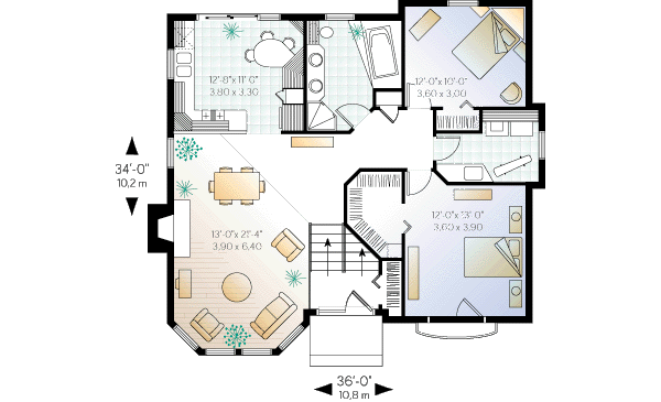 House Blueprint - Traditional Floor Plan - Main Floor Plan #23-148