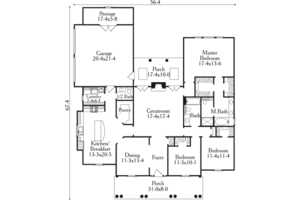 Floor Plan - Main Floor for Southern House Plan #406-285 - 3 bed, 2.5 bath