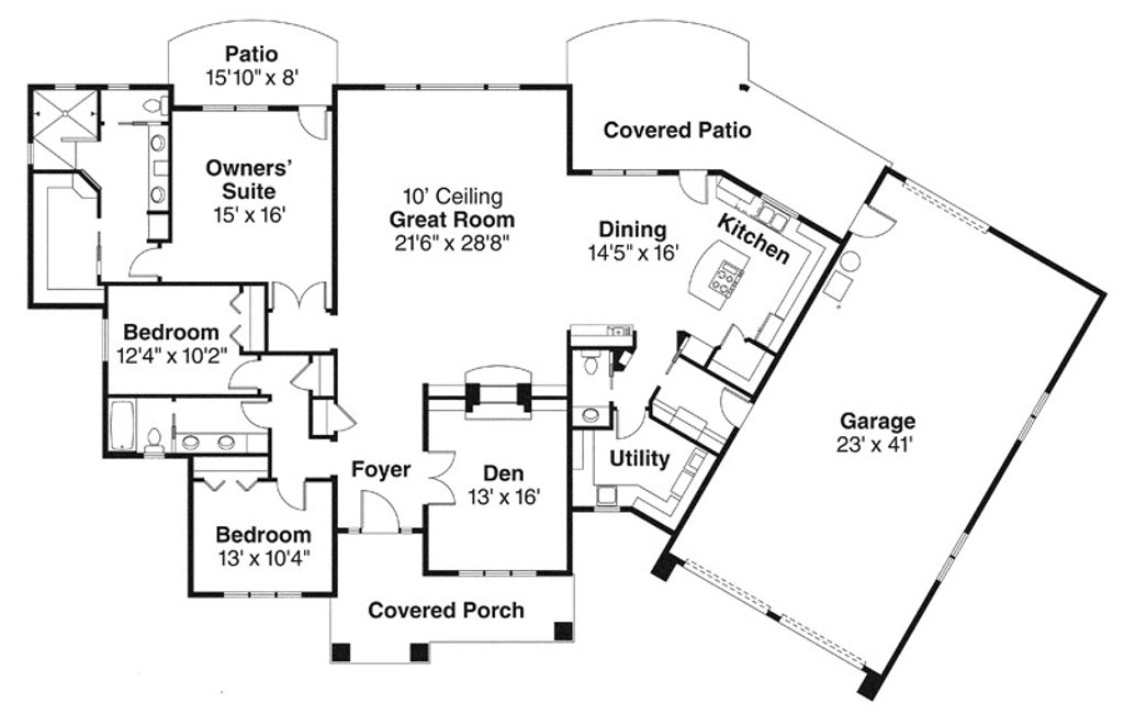 Prairie Style House Plan 3 Beds 2 5 Baths 2657 Sq Ft Plan 124 841 Houseplans Com Prairie Style House Plan 3 Beds 2 5 Baths 2657 Sq Ft Plan 124 841 Houseplans Com
