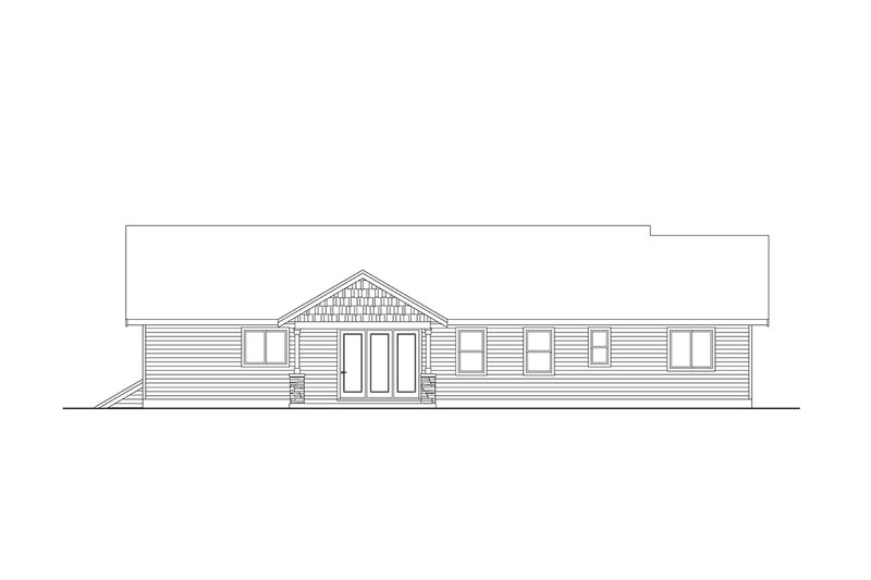 Home Plan - Exterior - Rear Elevation 1 for Craftsman House Plan #124-1407 - 4 bed, 2.5 bath