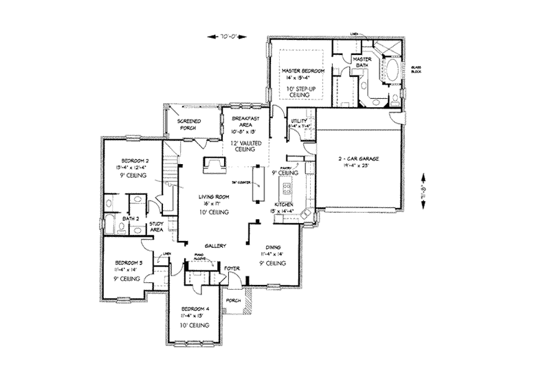 Home Plan - Floor Plan - Main Floor for European House Plan #410-353 - 4 bed, 2 bath