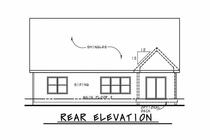 Dream House Plan - Exterior - Rear Elevation 1 for Cottage House Plan #20-2315 - 4 bed, 3 bath