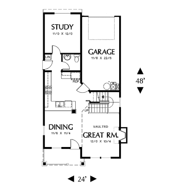 Architectural House Design - Country Floor Plan - Main Floor Plan #48-308