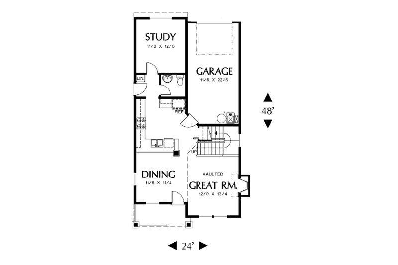 Home Plan - Floor Plan - Main Floor for Country House Plan #48-308 - 3 bed, 2.5 bath
