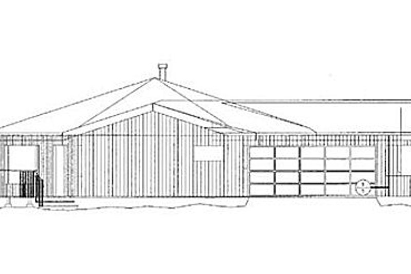 House Blueprint - Exterior - Rear Elevation House Plan #60-138 - 3 bed, 2 bath