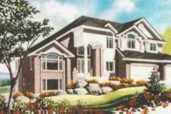 Exterior - Front Elevation for European House Plan #308-191 - 5 bed, 3.5 bath