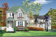 Victorian Style House Plan - 3 Beds 1.5 Baths 1360 Sq/Ft Plan #25-202 