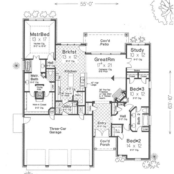 House Plan Design - Traditional Floor Plan - Main Floor Plan #310-315