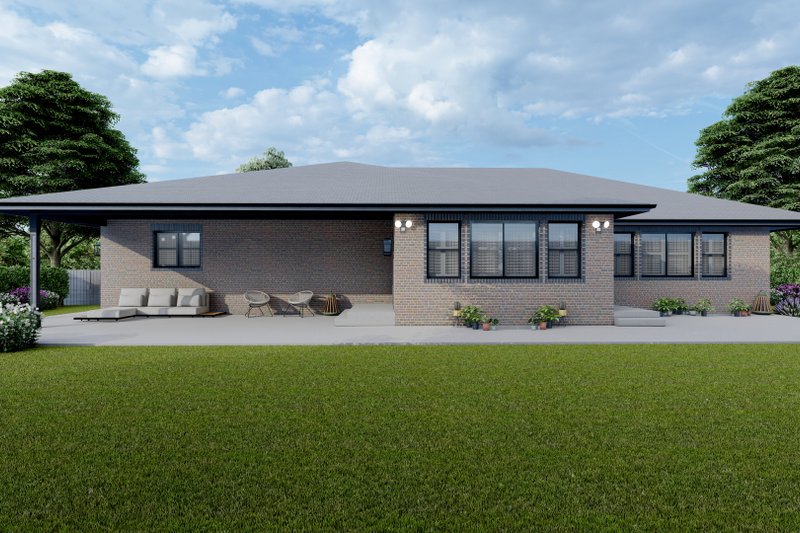 Architectural House Design - Exterior - Front Elevation 3 for Ranch House Plan #1060-27 - 6 bed, 4.5 bath