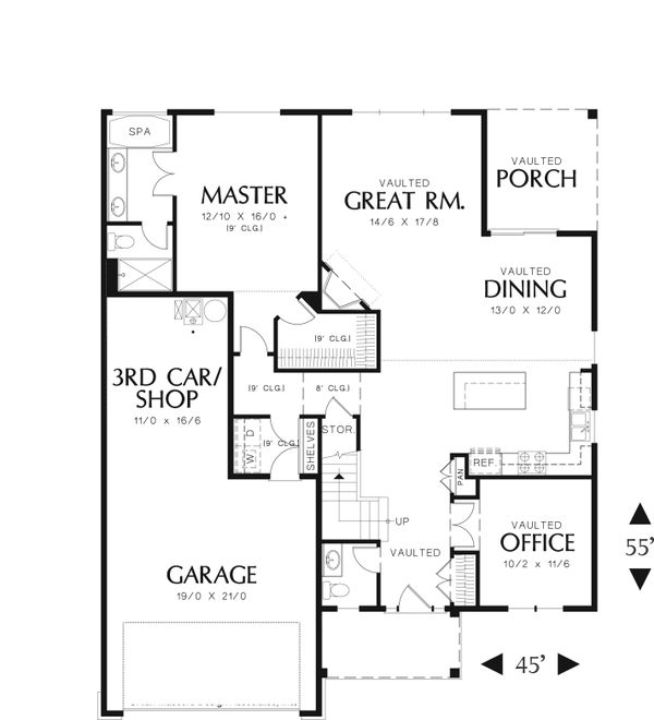 House Plan Design - Craftsman Floor Plan - Main Floor Plan #48-551