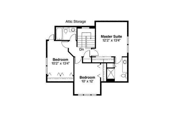 Floor Plan - Upper Floor for Craftsman House Plan #124-386 - 3 bed, 2.5 bath