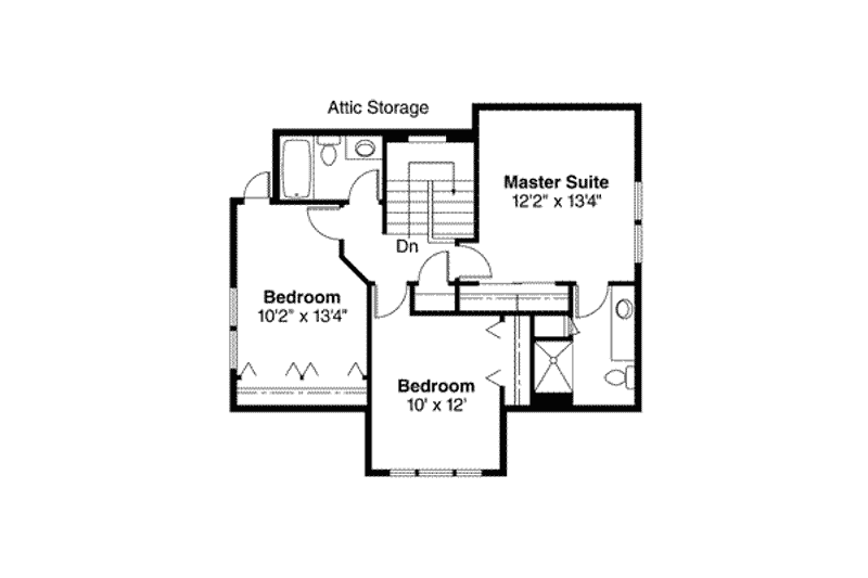 Home Plan - Floor Plan - Upper Floor for Craftsman House Plan #124-386 - 3 bed, 2.5 bath