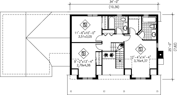 House Design - Country Floor Plan - Upper Floor Plan #25-262