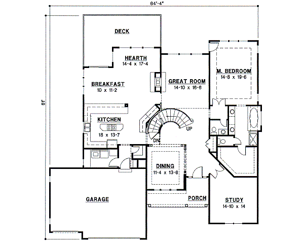 European Floor Plan - Main Floor Plan #67-289