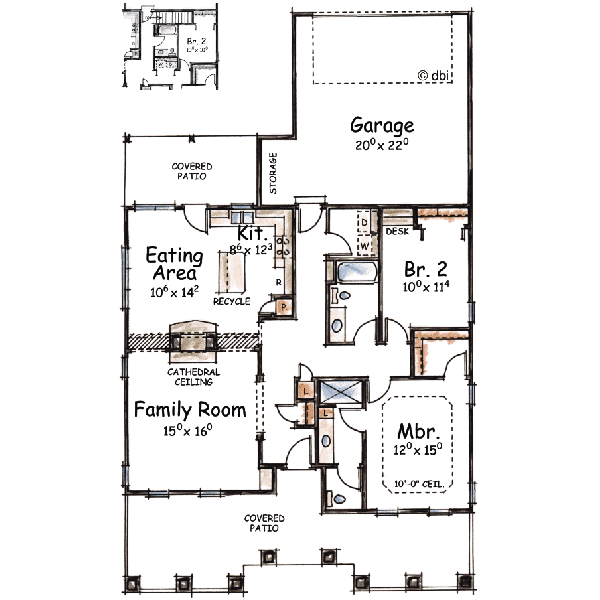 Dream House Plan - Mediterranean Floor Plan - Main Floor Plan #20-1366