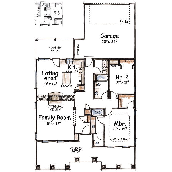 Mediterranean Floor Plan - Main Floor Plan #20-1366