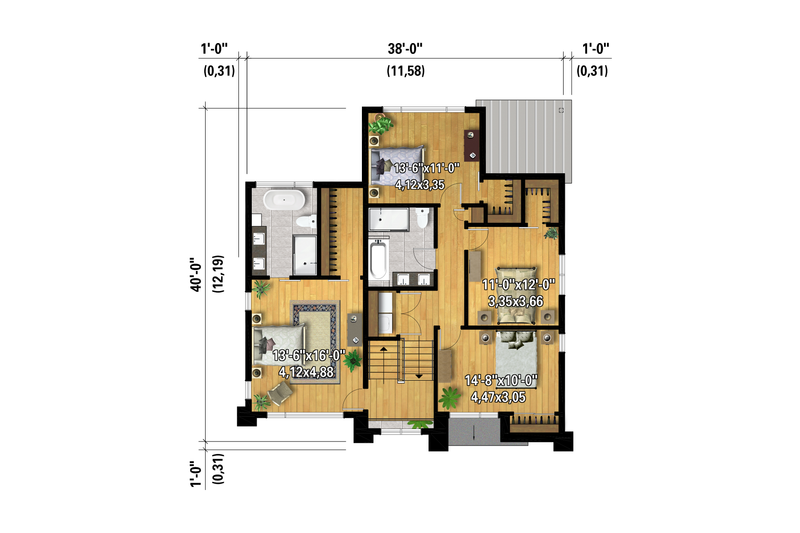 Home Plan - Floor Plan - Upper Floor for European House Plan #25-5007 - 4 bed, 2.5 bath