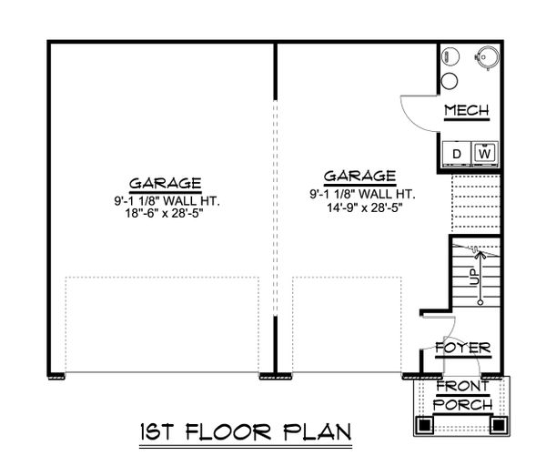 Craftsman Floor Plan - Main Floor Plan #1064-91