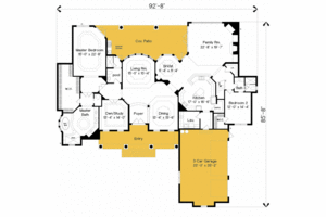 Floor Plan - Main Floor for Traditional House Plan #135-198 - 5 bed, 5 bath